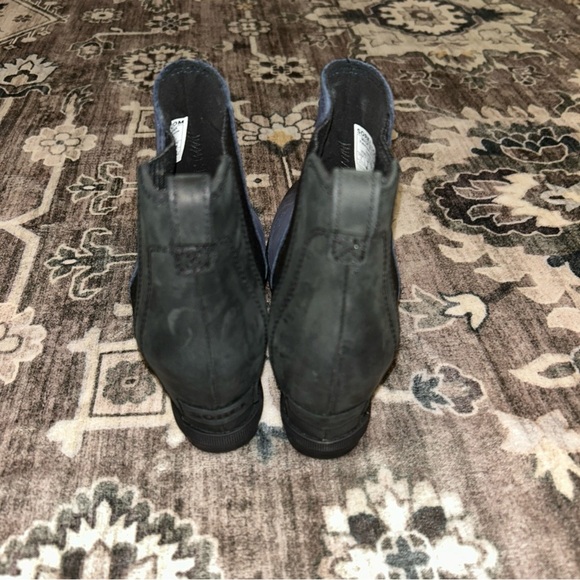 Sorel Lea Blue/Black Leather Wedge Booties 7 - Picture 4 of 8